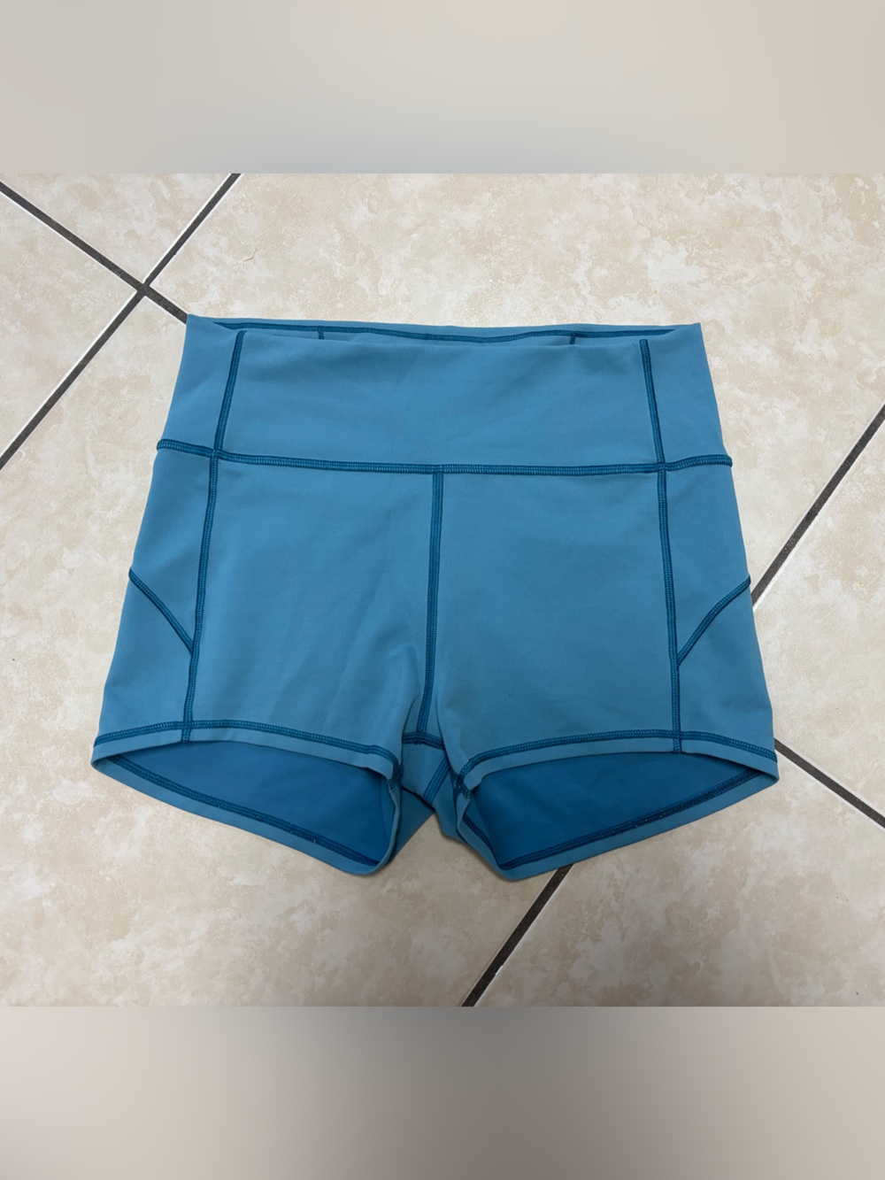 Lululemon biker shorts turquoise size 8